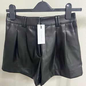 Faux leather shorts